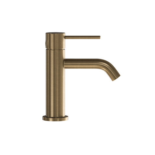 Clovelly Antique Brass Curved Basin Mixer