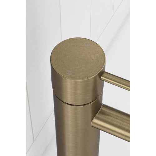 Clovelly Antique Brass Curved Tall Basin Mixer
