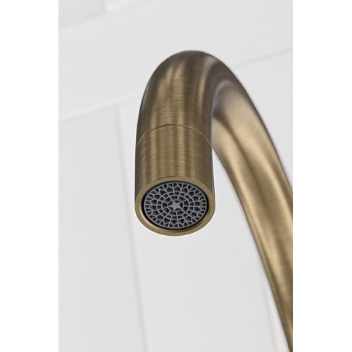Clovelly Antique Brass Gooseneck Kitchen Sink Mixer