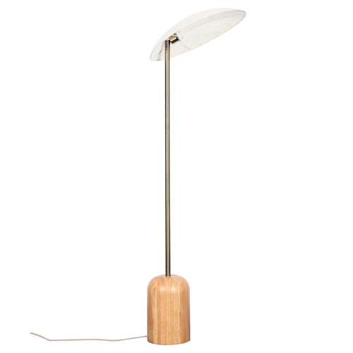 Arthur Asymmetrical Rubberwood & Metal Floor Lamp