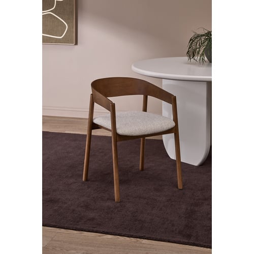 Mattia Curved Back Solid Beech Wood Dining Chair