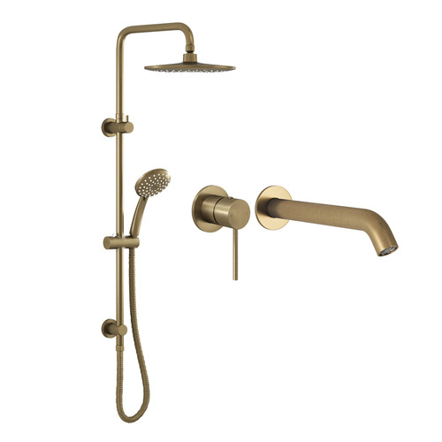 Clovelly Antique Brass Shower And Tapware Package