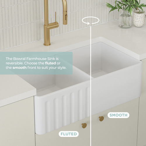 Clovelly Bronze Pull-Out Sink Mixer & Bowral Fireclay Sink Package