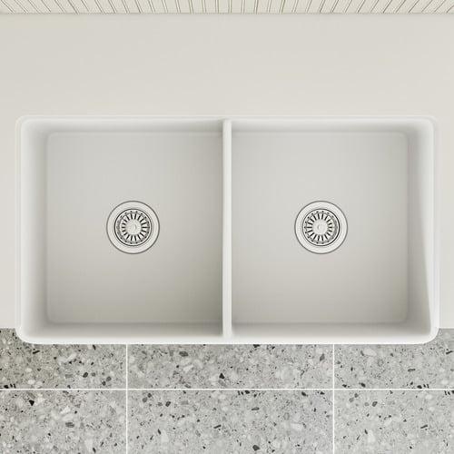Clovelly Antique Brass Pull-Out Sink Mixer & Bowral Fireclay Sink Package