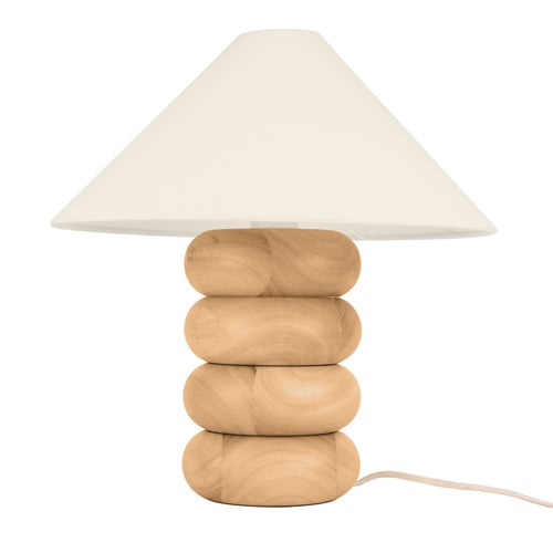 Bodhi Stacked Rubberwood Table Lamp