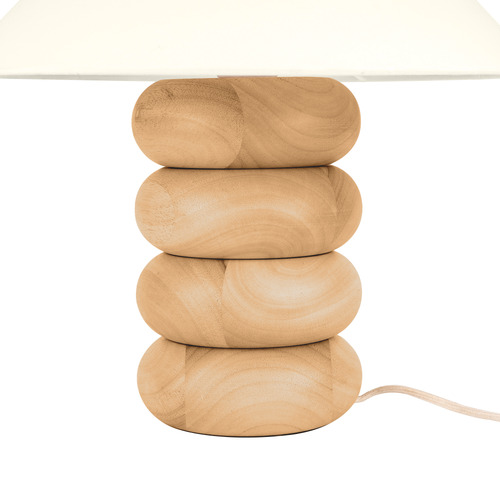 Bodhi Stacked Rubberwood Table Lamp