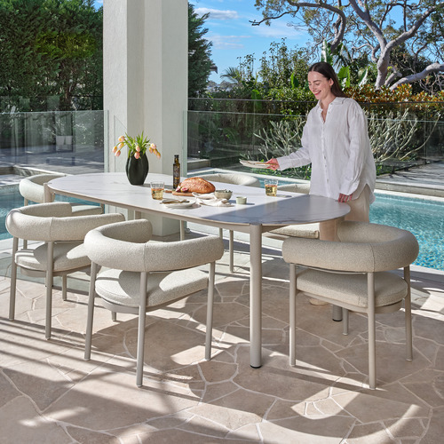 6 Seater Palmira Ceramic Outdoor Dining Set