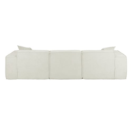 Cubo 3 Seater Chenille Modular Sofa & Ottoman Set