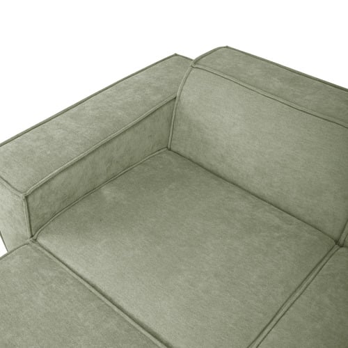 Cubo 3 Seater Chenille Modular Sofa & Ottoman Set