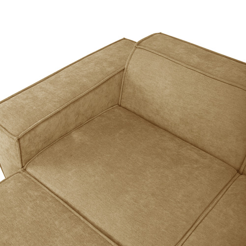 Cubo 3 Seater Chenille Modular Sofa & Ottoman Set