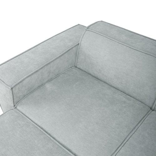Cubo 3 Seater Chenille Modular Sofa & Ottoman Set