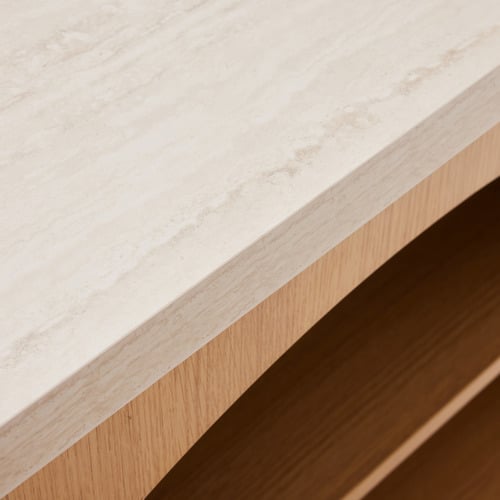 Duncan Travertine-Look Kitchen Island
