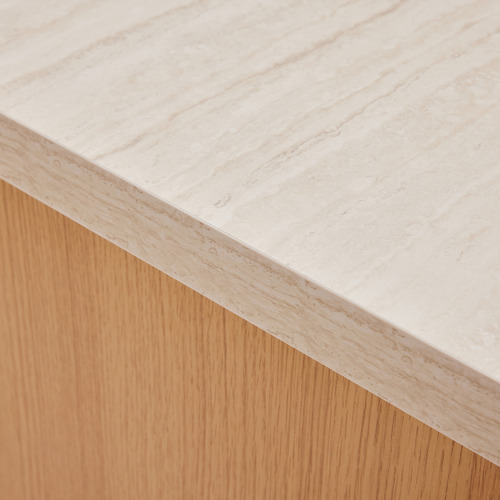 Duncan Travertine-Look Kitchen Island