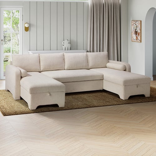 Frida 3 Seater Storage Sofa Bed with Double Chaise