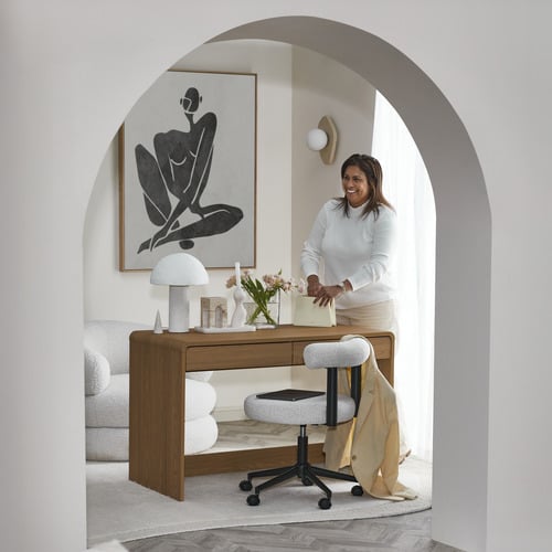 Santos Travertine-Look Wall Sconce