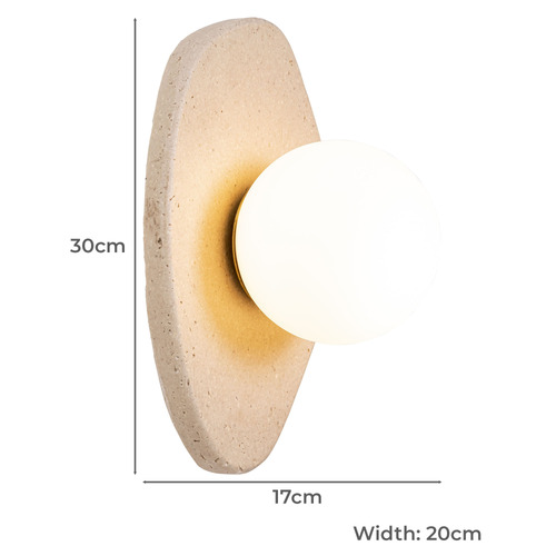 Santos Travertine-Look Wall Sconce