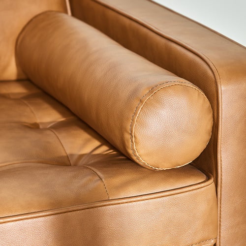Tan Stockholm Faux Leather Reversible Chaise Sofa