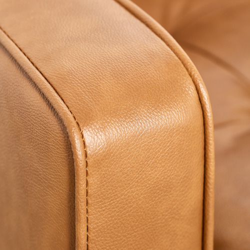 Tan Stockholm Faux Leather Reversible Chaise Sofa