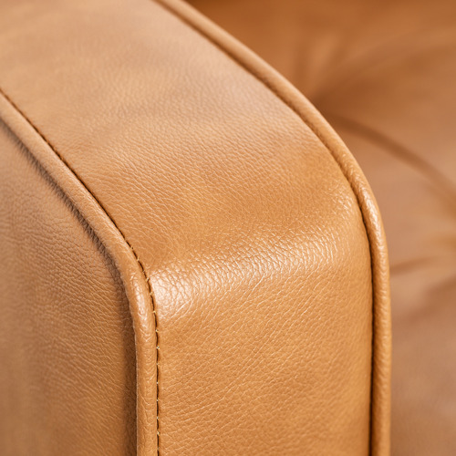 Tan Stockholm Faux Leather Reversible Chaise Sofa