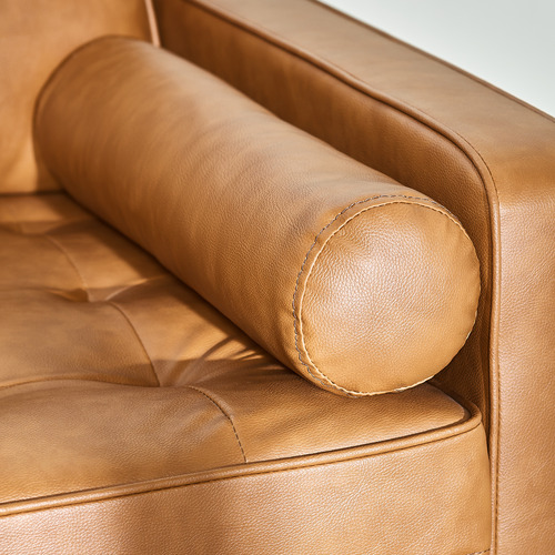 Tan Stockholm Faux Leather Reversible Chaise Sofa