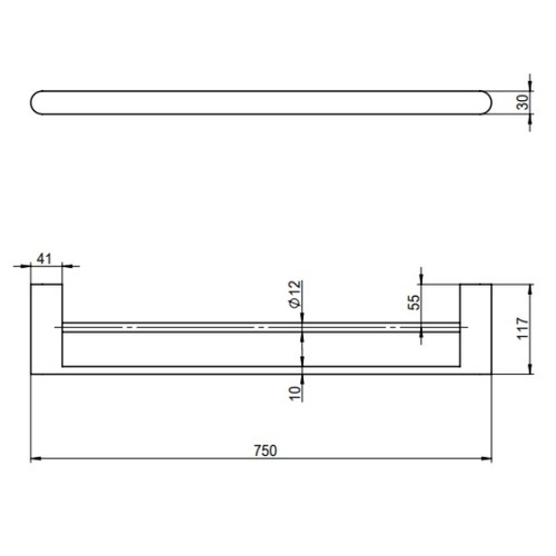Clovelly 750mm Antique Brass Double Towel Rail