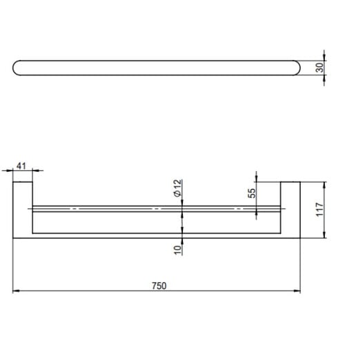Clovelly 750mm Bronze Double Towel Rail
