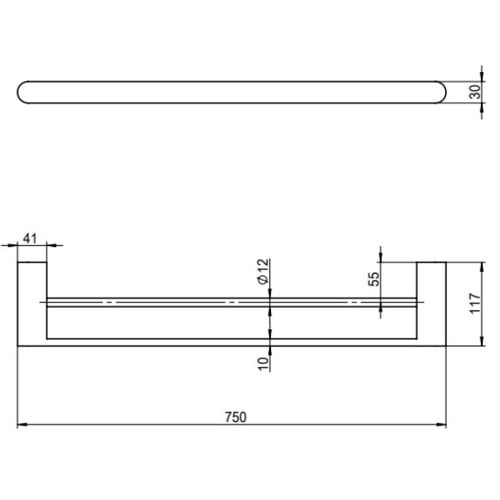 Clovelly 750mm Brushed Gold Double Towel Rail