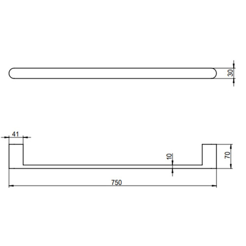 Clovelly 750mm Bronze Single Towel Rail
