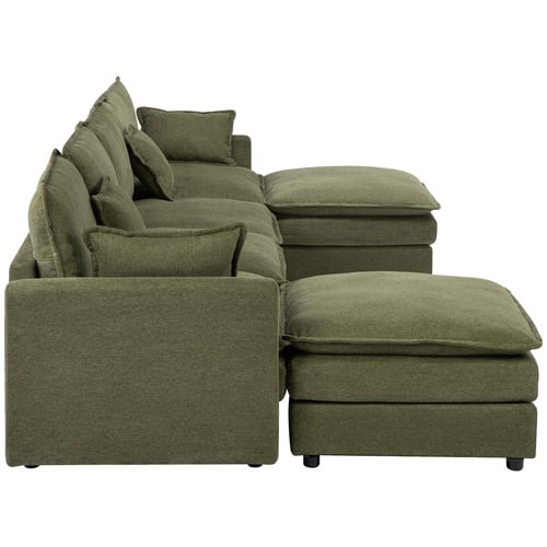 Coco 5 Seater Upholstered Modular Sofa & Ottoman Set