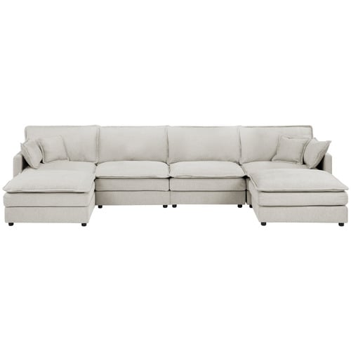 Coco 5 Seater Upholstered Modular Sofa & Ottoman Set