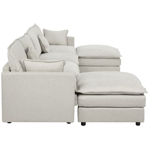 Coco 5 Seater Upholstered Modular Sofa & Ottoman Set
