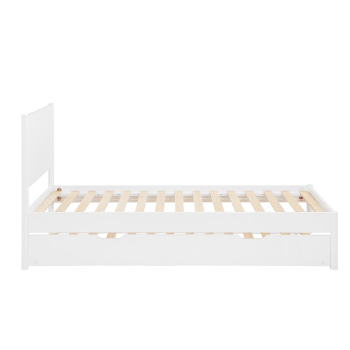 Luna Pine Wood Single Bed with Trundle