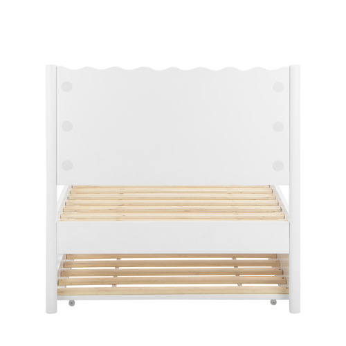 Luna Pine Wood Single Bed with Trundle