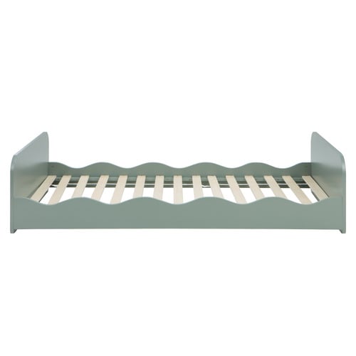 Wavy Pine Wood Single Bed Frame