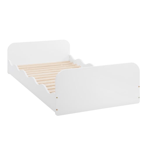 Wavy Pine Wood Single Bed Frame