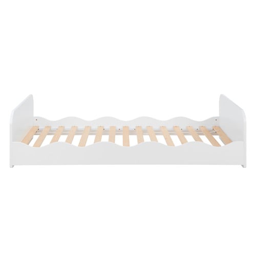 Wavy Pine Wood Single Bed Frame