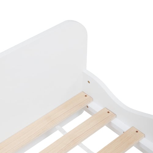 Wavy Pine Wood Single Bed Frame