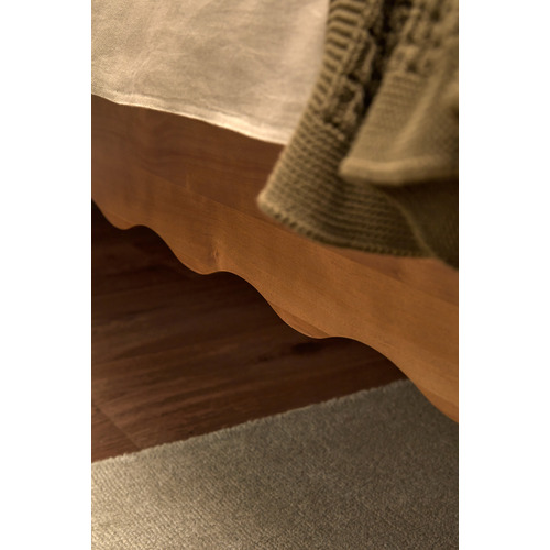 Evelyn Wavy Pine Wood Bed
