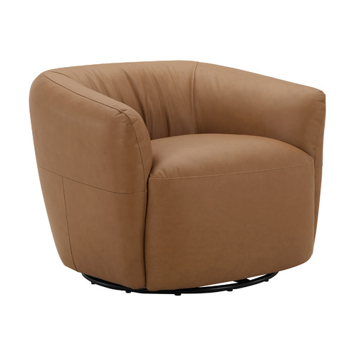 Caleb Faux Leather Swivel Armchair