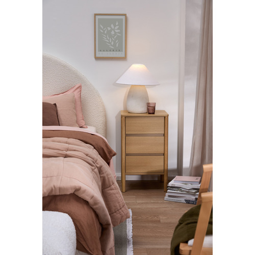Jimmy 3 Drawer Bedside Table