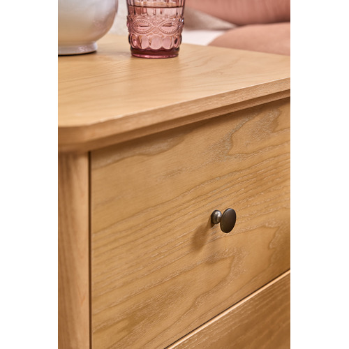 Willa 2 Drawer Ash Wood Bedside Table