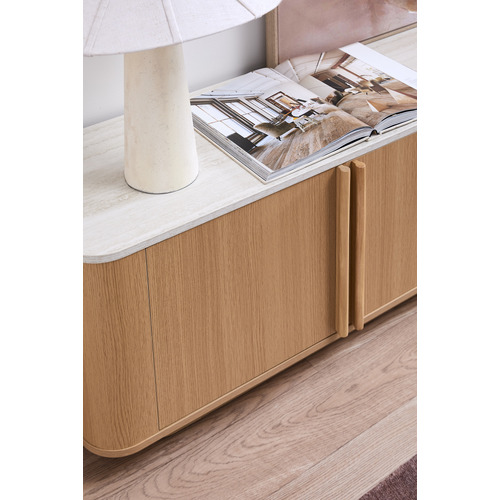 Talia 4 Door Travertine-Look TV Unit