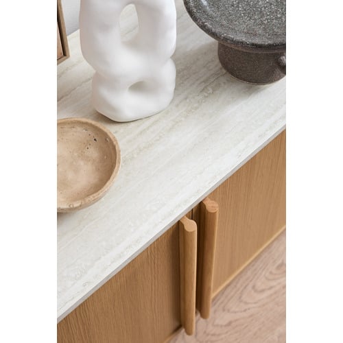 Talia 4 Door Travertine-Look TV Unit