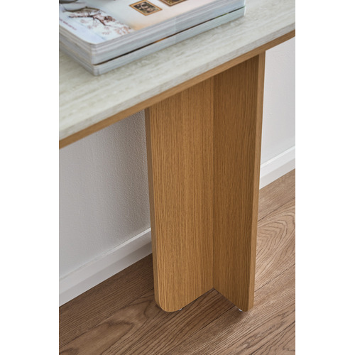Talia Travertine-Look Console Table