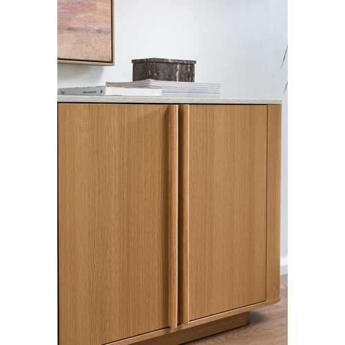 Talia 4 Door Travertine-Look Sideboard
