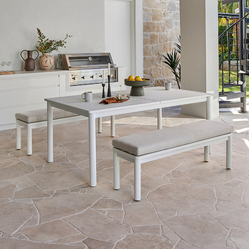 Kamari Aluminium Outdoor Dining Table & Bench Set