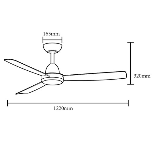 Quinn 122cm DC Ceiling Fan with Remote Control