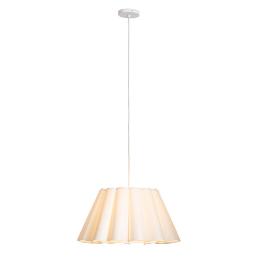Clem White Scalloped Pendant