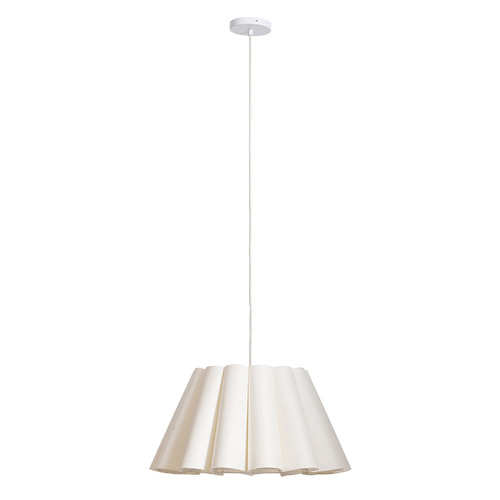 Clem White Scalloped Pendant
