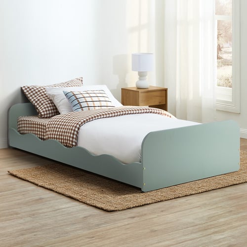 Wavy Pine Wood Single Bed Frame